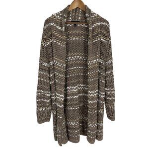 Lane Bryant Open Front Cardigan Sweater With White & Gold Accents Size 14/16